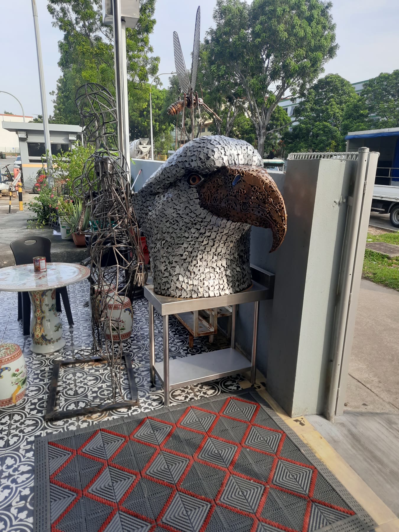 Detail of the welded sculpture at the art find